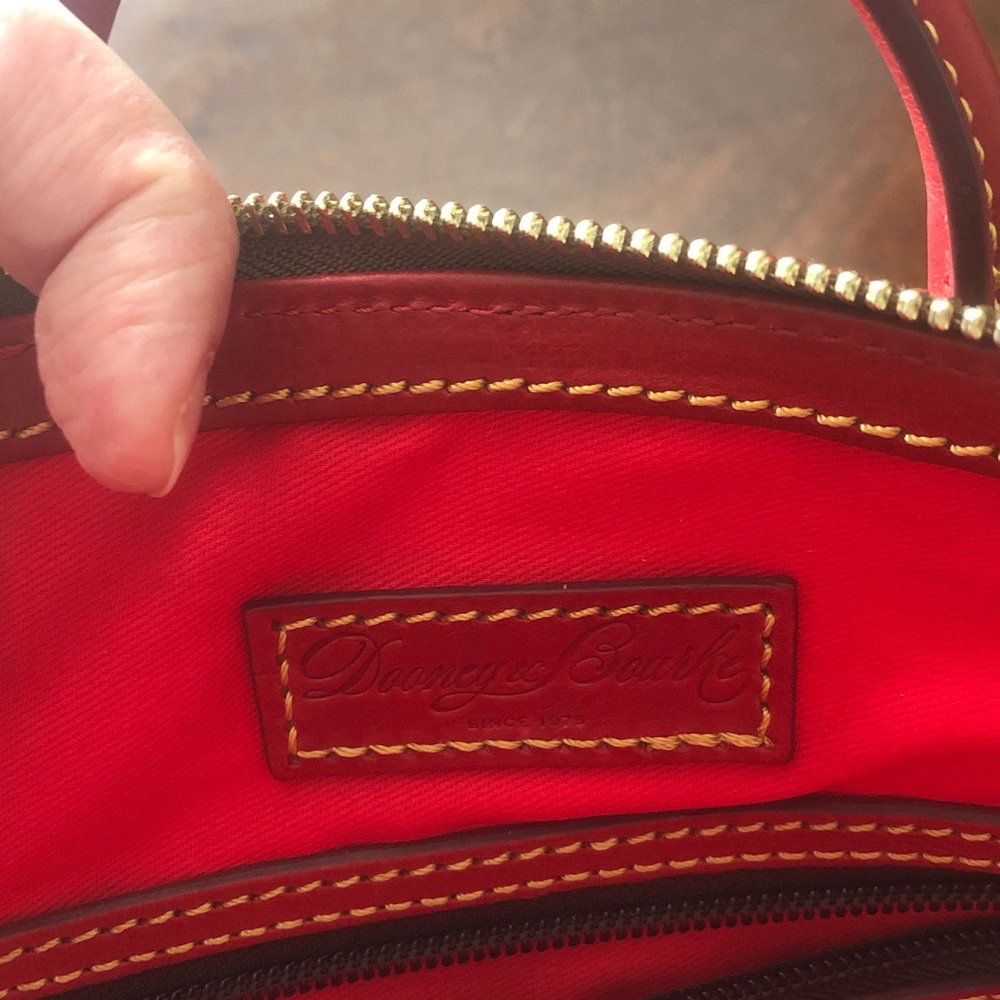 Dooney & Bourke Red Florentine Leather Zip Pod Backpack - Picture 7 of 11